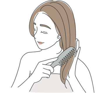 粗目のコームで梳かす