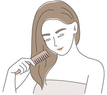 コームで梳かす