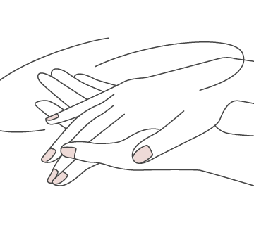 オイルを手に広げる