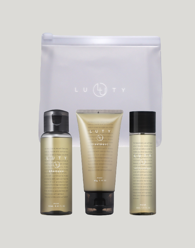 LUTYエメ シャンプー トリートメント ヘアオイル トライアルセット ポーチ付き